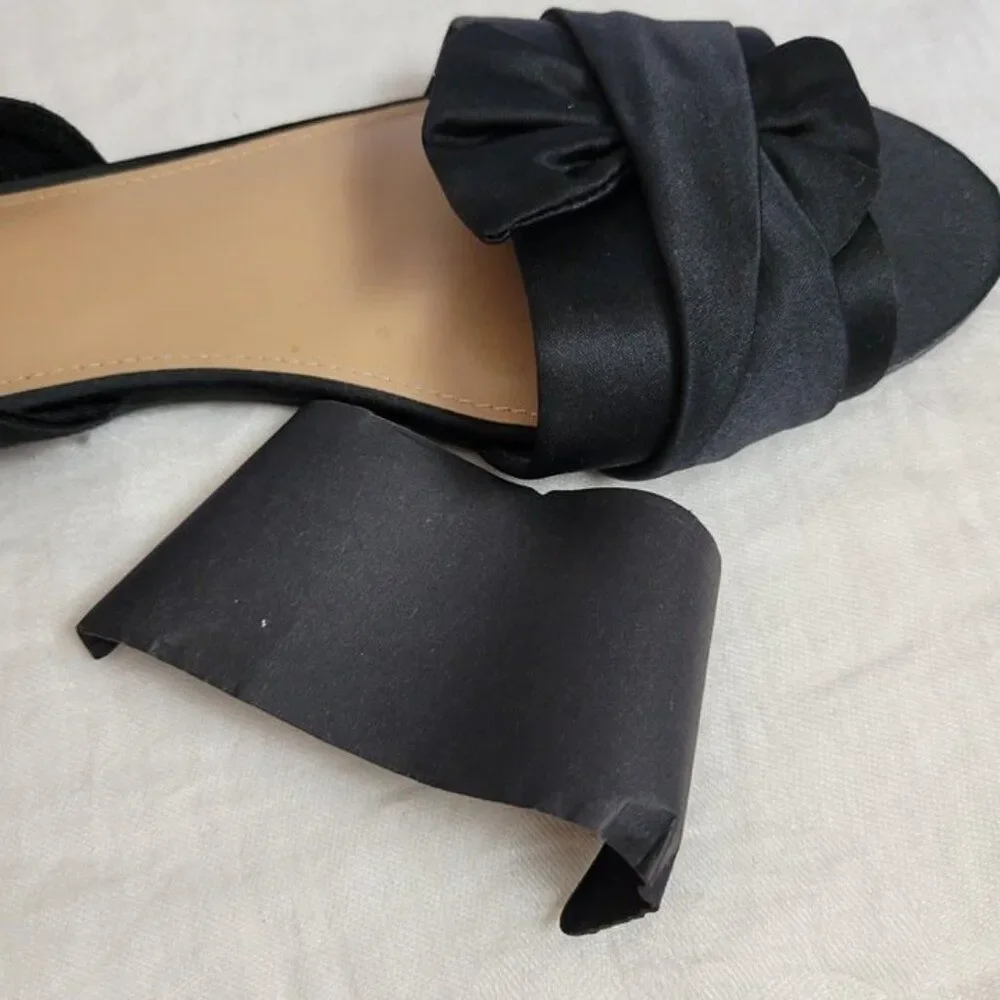 NEW Drash Brash 8 Women's Shoes black w/bow/ruffle Sandals slip on NWT - Picture 6 of 11